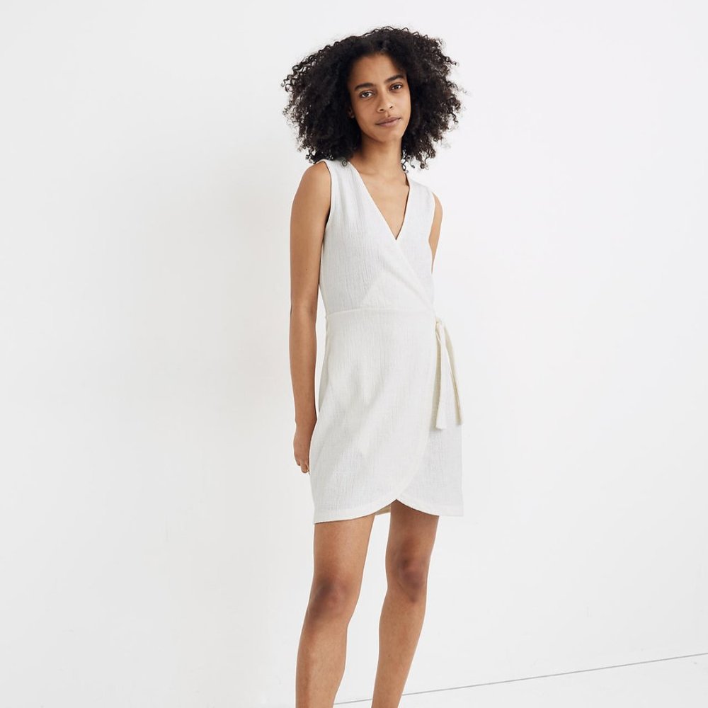 Madewell Crosshatch Side-Tie Dress